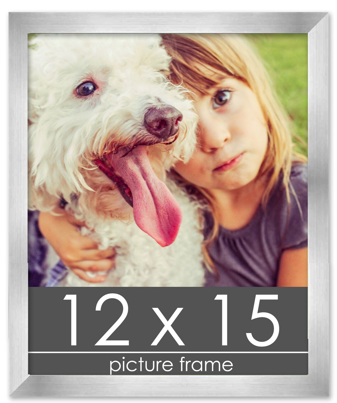 12x15 Solid Wood Picture Frame with UV-Resistant Acrylic & Acid-Free Backing, Available in 6 Finishes: Matte Black, Matte White, Metallic Bronze, Silver, Natural Wood Grain & Mahogany